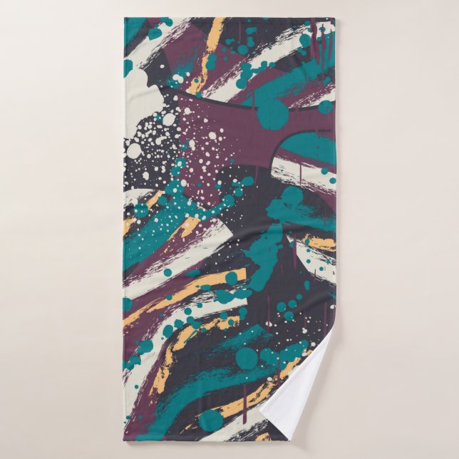 Abstract seamless stylish pattern with grunge elem badehandtuch (Badehandtuch)