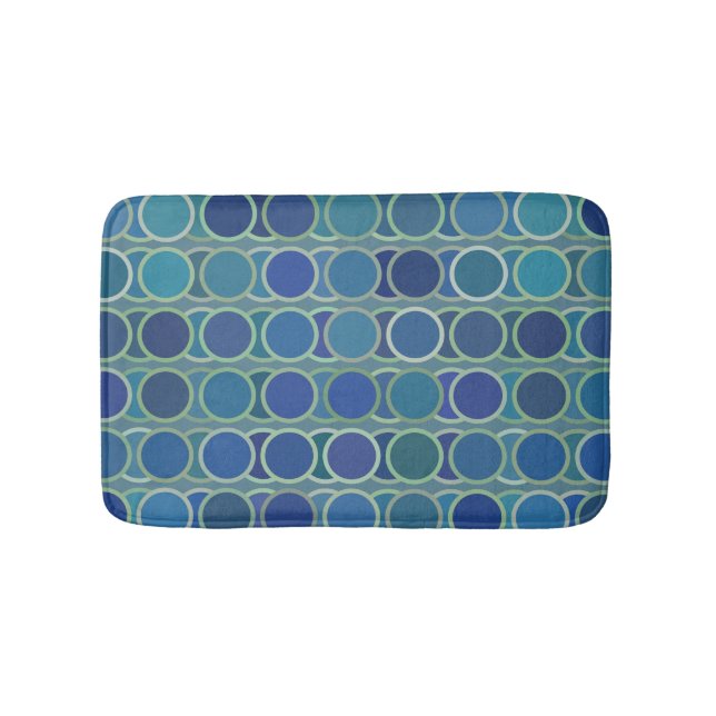 Abstract Shades of Blue Circle Pattern Badematte (Vorderseite)