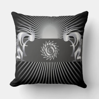 Abstract Silver Kokopelli Throw Kissen