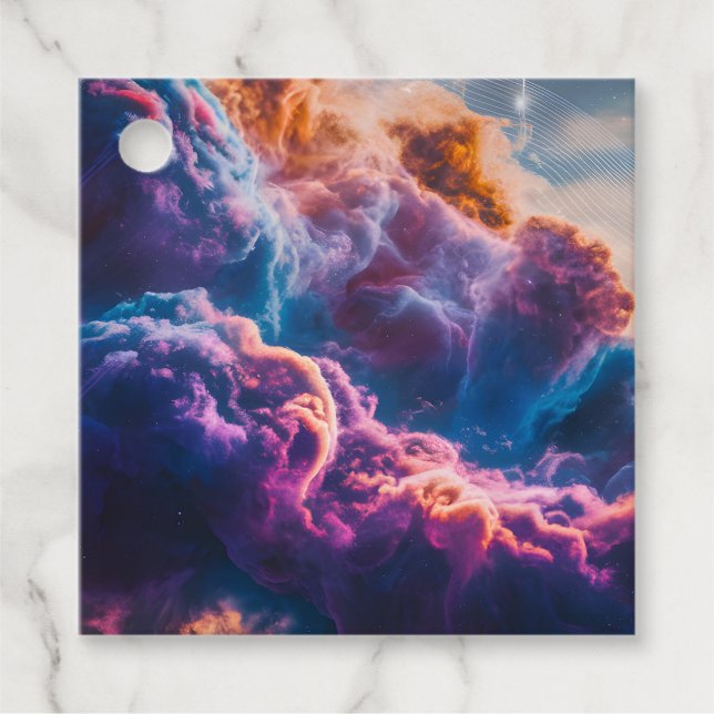 Abstract Space Nebula Art - Colorful Cosmic Geschenkanhänger (Vorderseite)