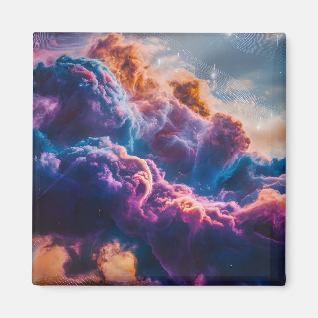 Abstract Space Nebula Art - Colorful Cosmic Magnet (Vorne)
