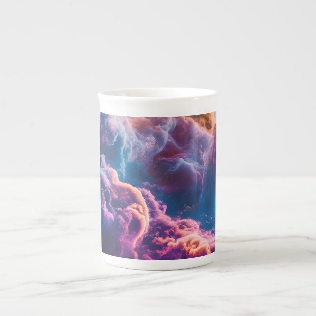 Abstract Space Nebula Art - Colorful Cosmic Prozellantasse (Vorderseite)