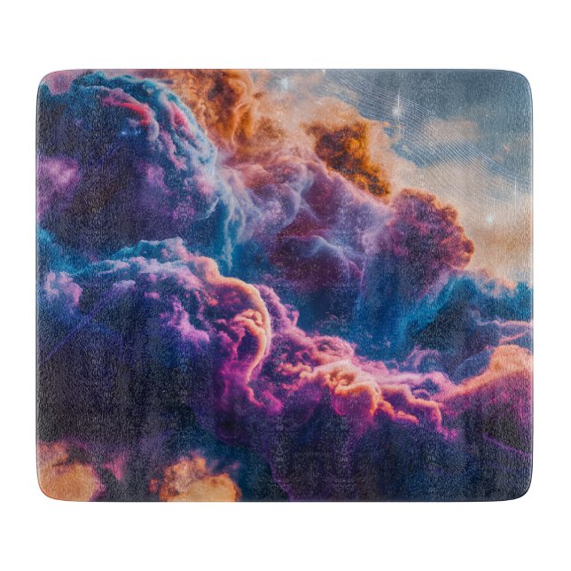 Abstract Space Nebula Art - Colorful Cosmic Schneidebrett (Vorderseite)