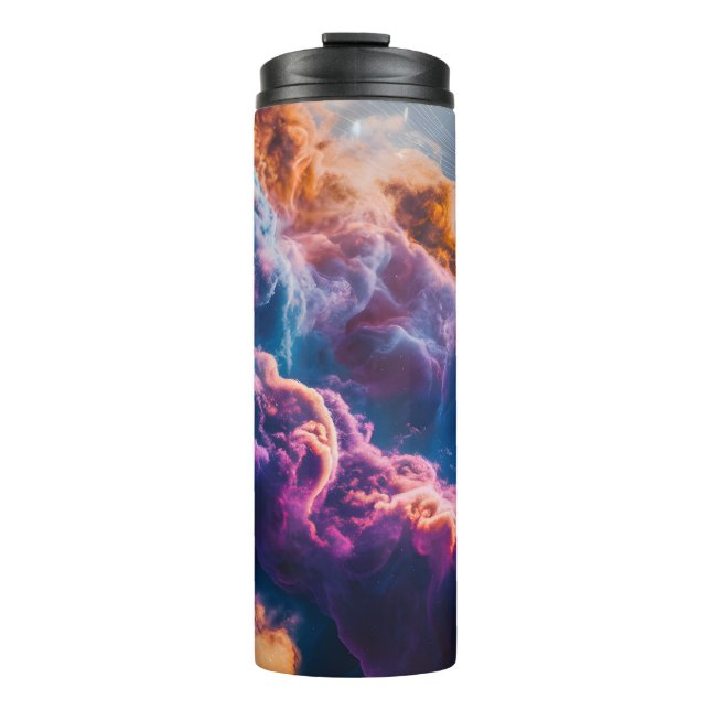Abstract Space Nebula Art - Colorful Cosmic Thermosbecher (Vorderseite)