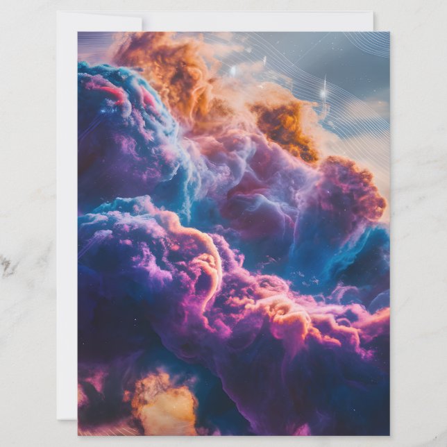 Abstract Space Nebula Art - Colorful Paper Sheet (Vorderseite)