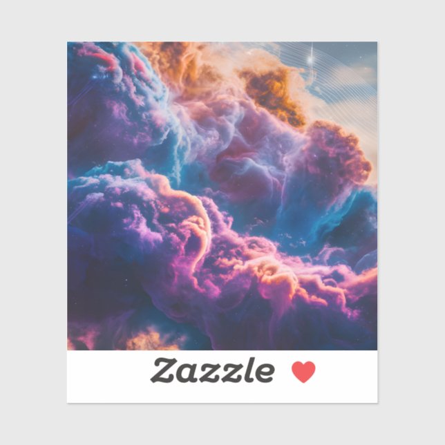 Abstract Space Nebula Art - Colorful Stickers Aufkleber (Blatt)