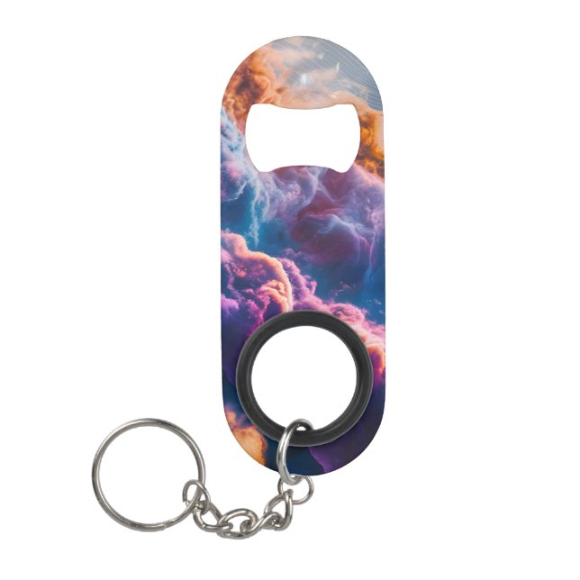 Abstract Space Nebula Cosmic Bottle Opener Mini Flaschenöffner (Vorderseite)