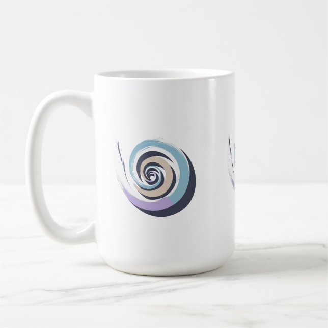 Abstract Spiral Brushstroke Vector - Meditative Pa Kaffeetasse (Links)