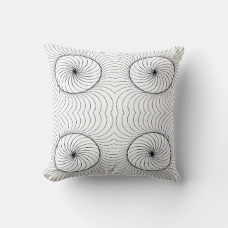 Abstract spiral geometric pattern (op art), black  kissen