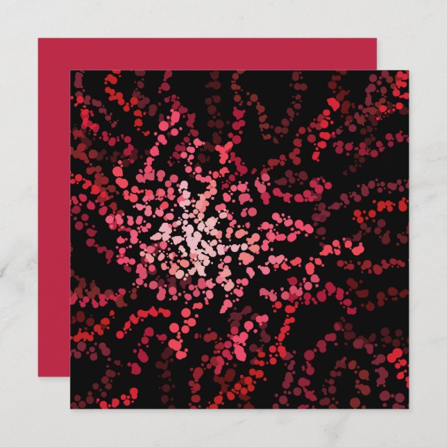 Abstract Splatter Dots Of Pinks And Reds Pattern Karte (Vorne/Hinten)