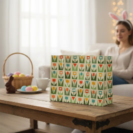 Abstract Spring Flowers Large Gift Bag Große Geschenktüte