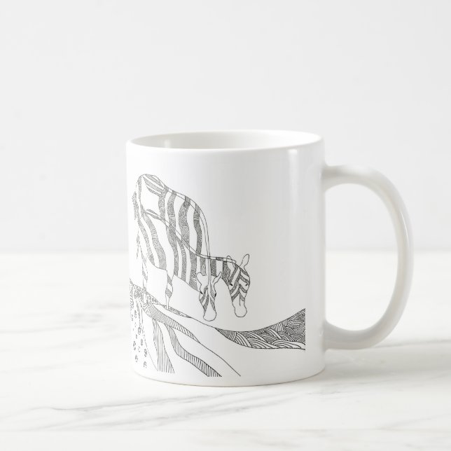 Abstract stick figure custom mug giraffe (Droite)