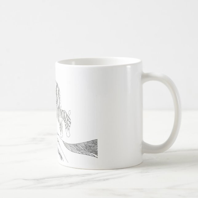 Abstract stick figure custom mug giraffe (Droite)