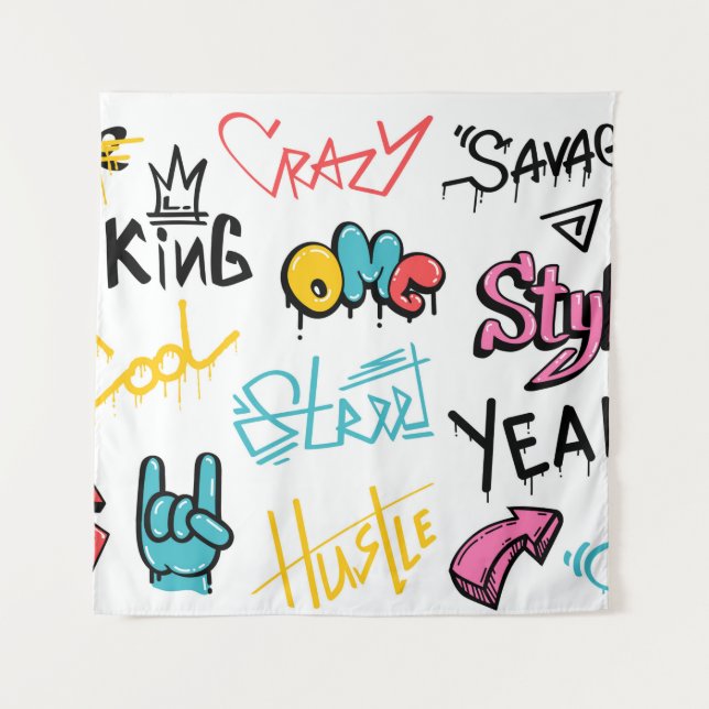 Abstract street graffiti lettering elements with g wandteppich (Vorderseite)