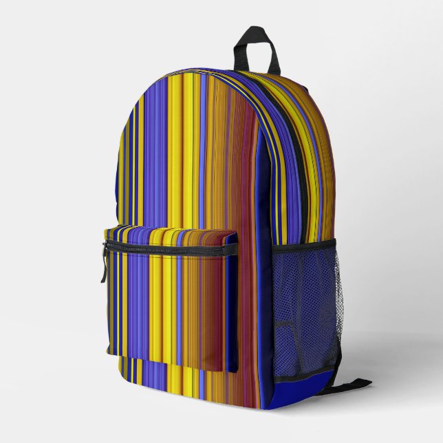 Abstract Stripes Design 1 Bedruckter Rucksack (Rückseitige Ecke Rechts)
