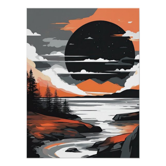 Abstract Sunset Poster (Vorderseite)