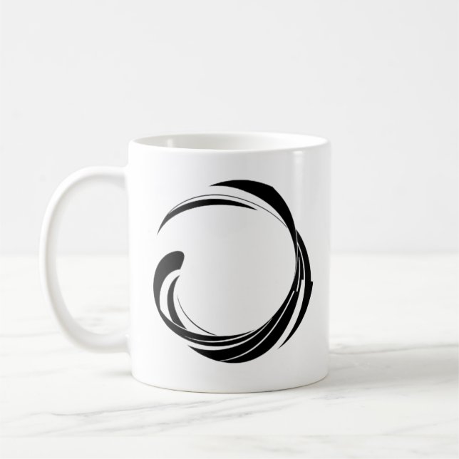Abstract Swirl Circle Design – curved ring artwork Kaffeetasse (Links)