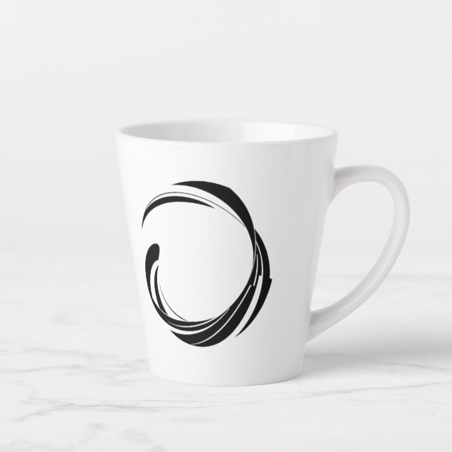 Abstract Swirl Circle Design – curved ring artwork Milchtasse (Rechts)