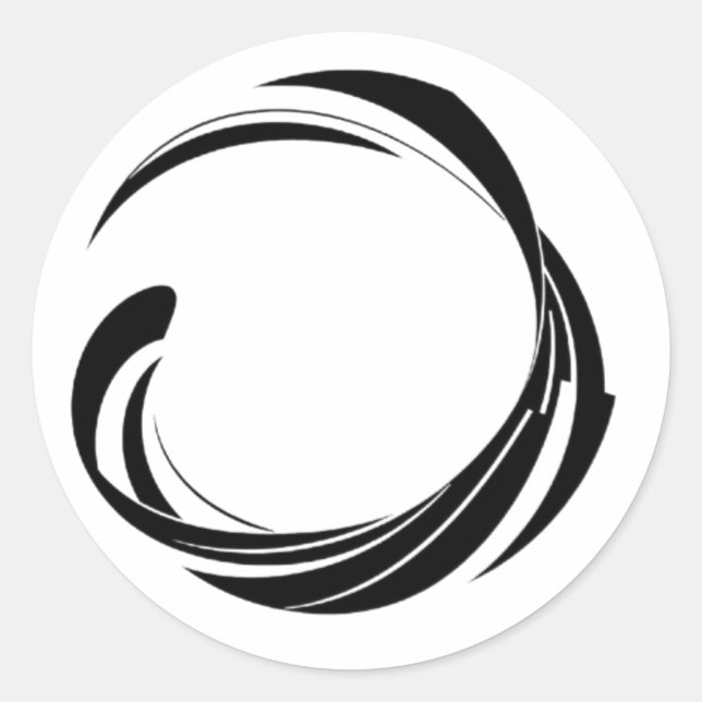 Abstract Swirl Circle Design – curved ring artwork Runder Aufkleber (Vorderseite)