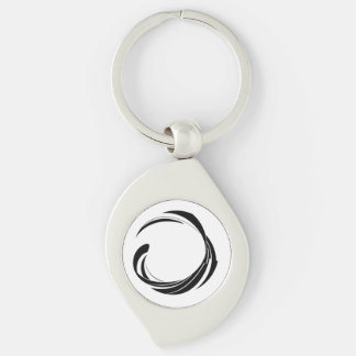 Abstract Swirl Circle Design – curved ring artwork Schlüsselanhänger