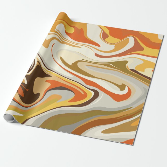 Abstract Swirling Orange and Beige Design Geschenkpapier (Ungerollt)