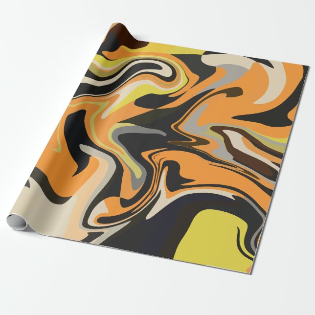 Abstract Swirling Pattern in Earthy Tones Geschenkpapier (Ungerollt)