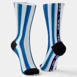 Abstract Symphony in Blue 5 (Vertical Lines) Socken