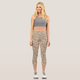 Abstract Taupe Capris for Any Occasion