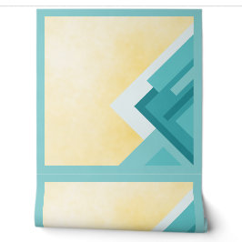 Abstract Teal and yellow art Tapete