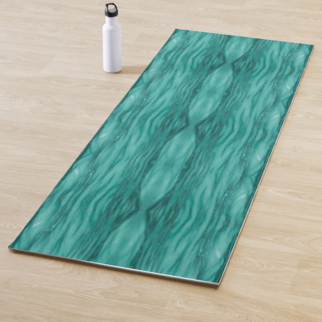 Abstract teal water ripples pattern yogamatte (Beispiel)