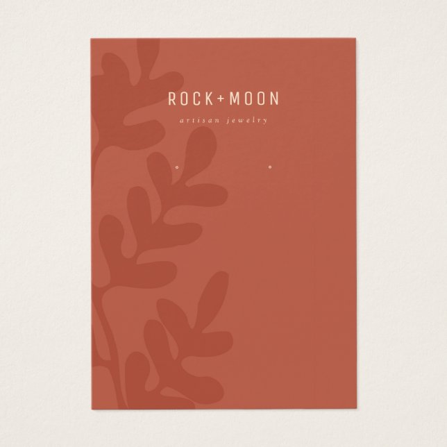 Abstract Terracotta Leaves Earring Display Card (Vorderseite)