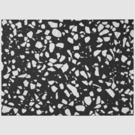 Abstract Terrazzo Mosaic Black and White Pattern Seidenpapier
