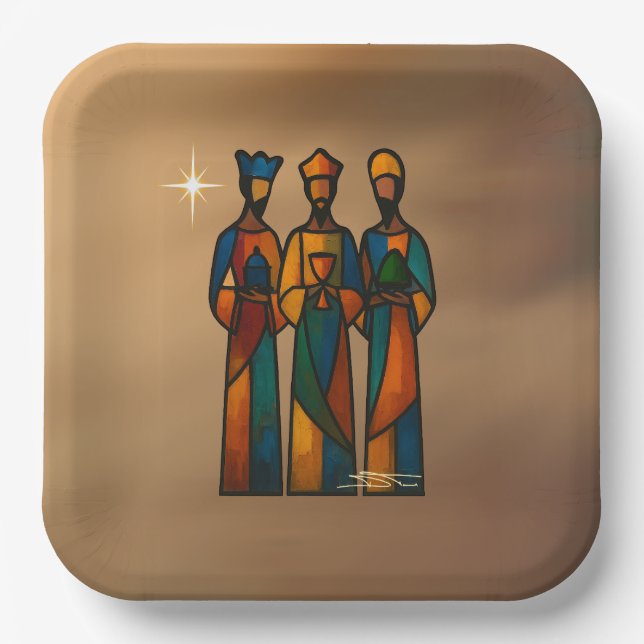 Abstract Three Wise Men Pappteller (Vorderseite)