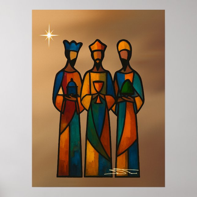 Abstract Three Wise Men Poster (Vorne)