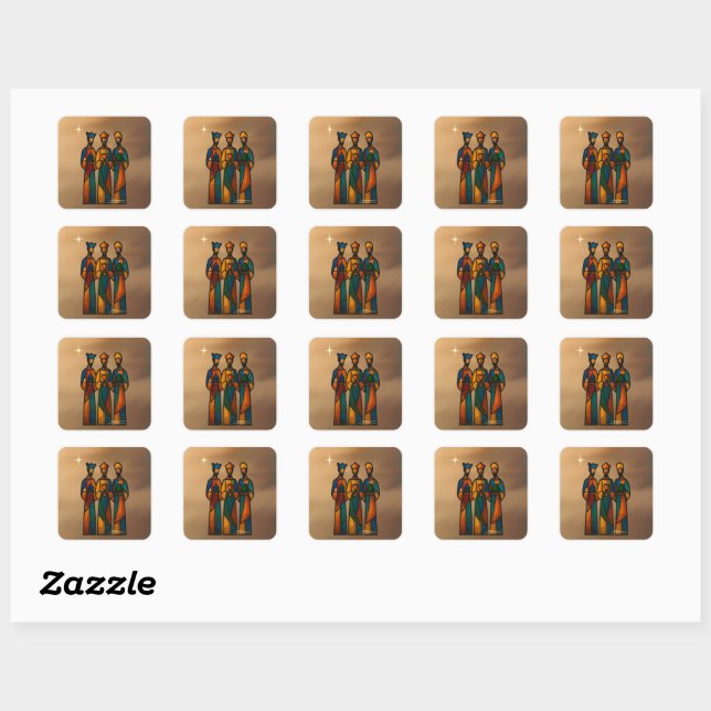 Abstract Three Wise Men Quadratischer Aufkleber (Blatt)