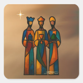 Abstract Three Wise Men Quadratischer Aufkleber