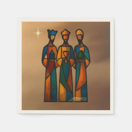 Abstract Three Wise Men Serviette