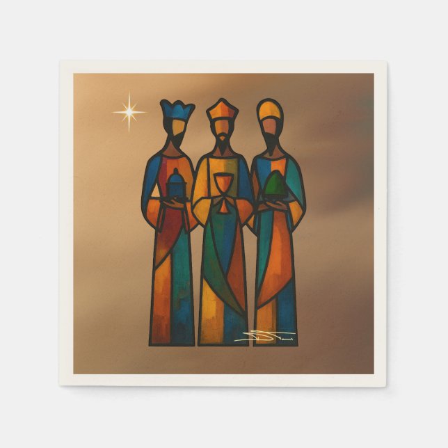 Abstract Three Wise Men Serviette (Vorderseite)