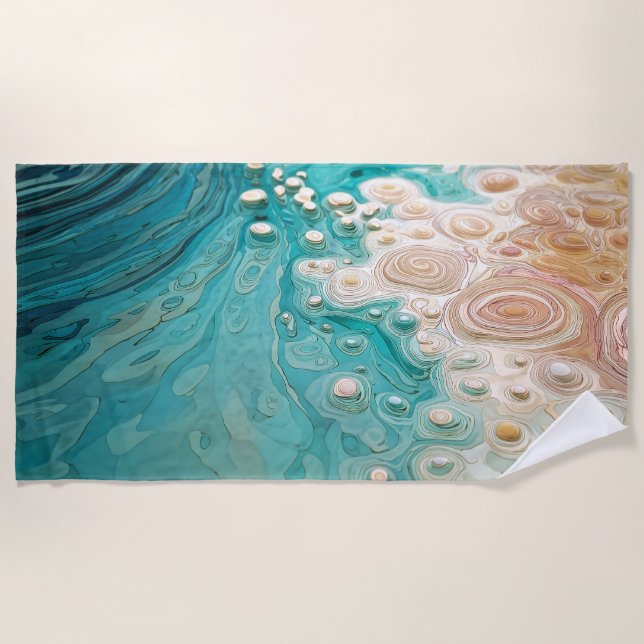 Abstract Topographic Ocean Art Strandtuch (Vorderseite)