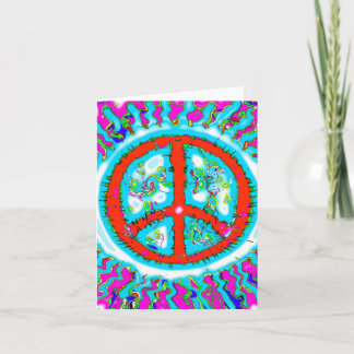 Abstract Trippy Peace Sign Karte