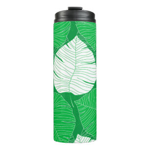 Abstract tropical leaf painting design thermosbecher