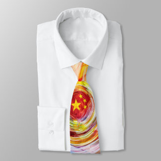 Abstract USA-China Star Fusion Necktie  Krawatte