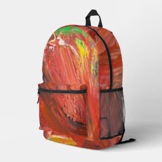 Abstract Vertical Gesture in Red Bedruckter Rucksack