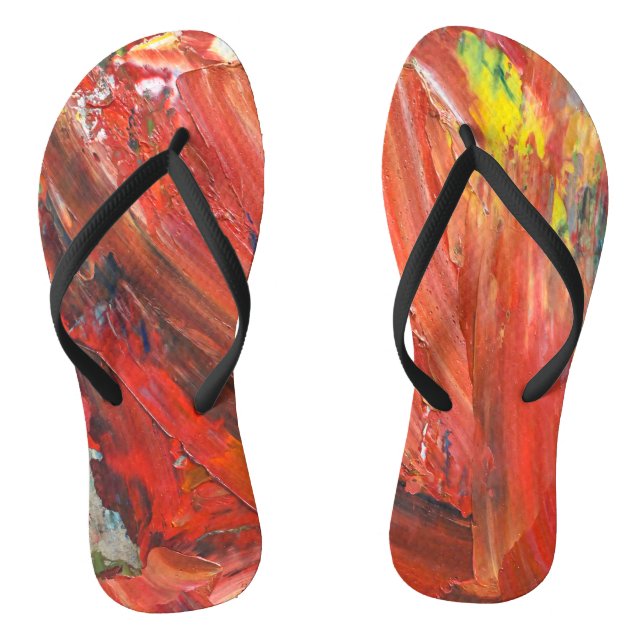 Abstract Vertical Gesture in Red Flip Flops (Fußbett)