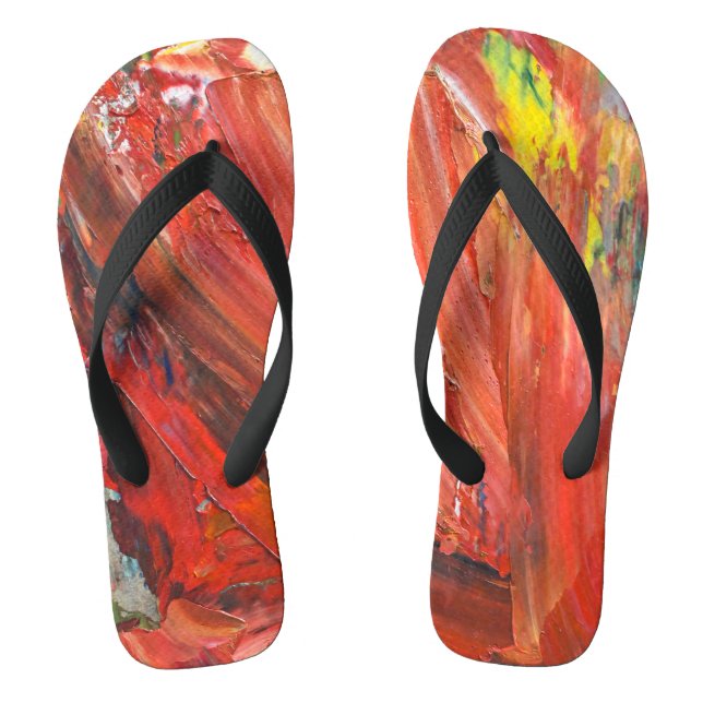 Abstract Vertical Gesture in Red Flip Flops (Fußbett)