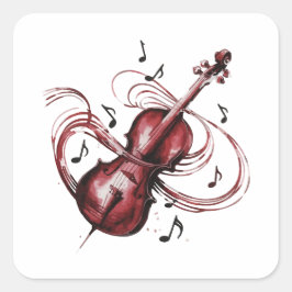 abstract violin  quadratischer aufkleber