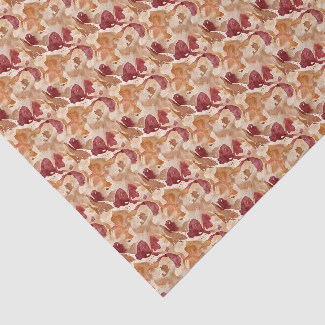 Abstract Watercikir Pattern in Warm Autumn Colors Seidenpapier (Ausschnitt)