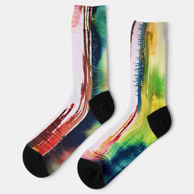 Abstract Watercolor Art Socks Socken (Linkes Detail)