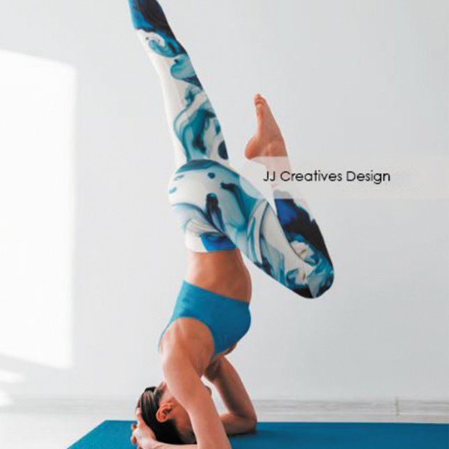 Abstract watercolor blue sea leggings (Von Creator hochgeladen)