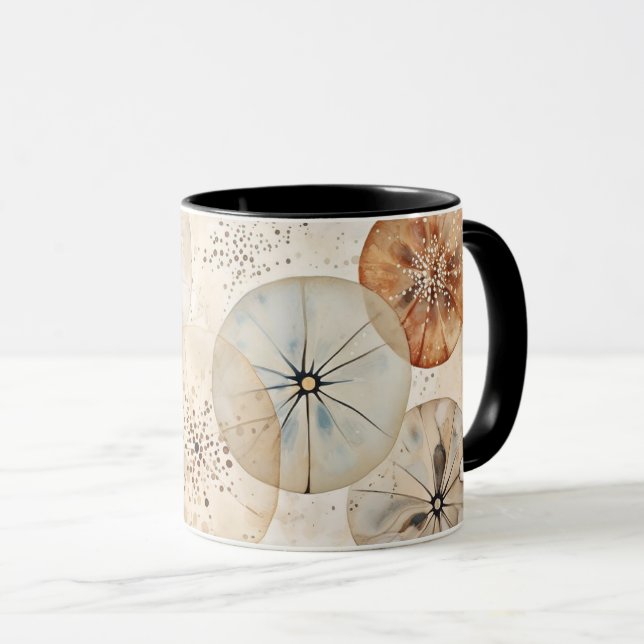 Abstract watercolor design circles coffee mug tasse (VorderseiteRechts)